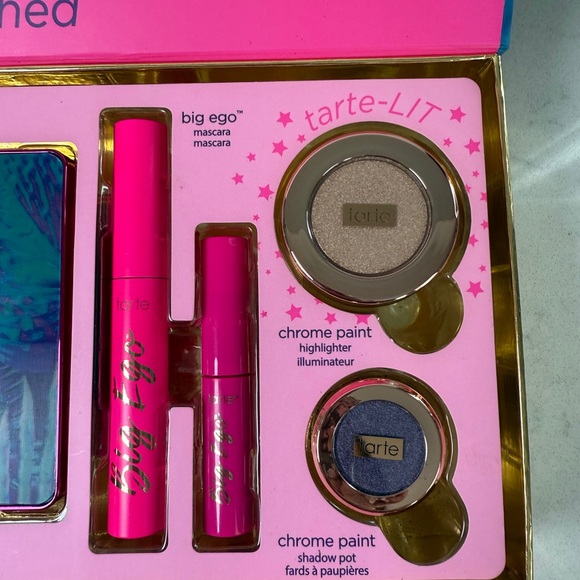 Tarte Unleashed Eyeshadow Mascara Shadow Pot Highlighter lashSet - Pink and Gold - Picture 4 of 7
